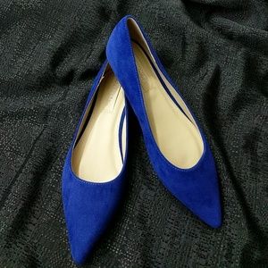 Blue Vegan Suede Flats